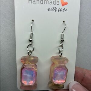 Handmade Iridescent Pink Earrings